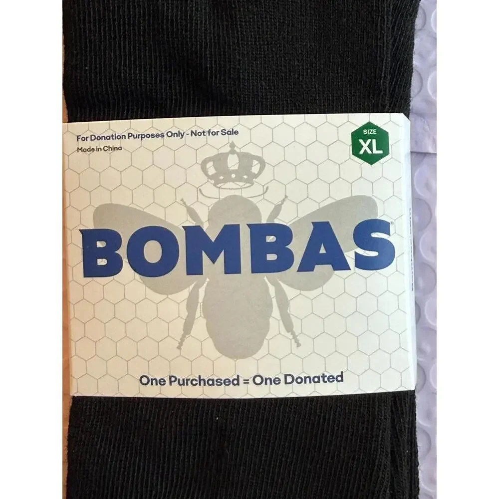 Bombas Black Crew Calf Socks Adult XL with Honeycomb Arch Support Lot 4 PairsNWT - Picture 4 of 10